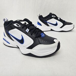 Nike Air Monarch IV Training Shoes 415445-002 Black White Blue Mens Size 7.5